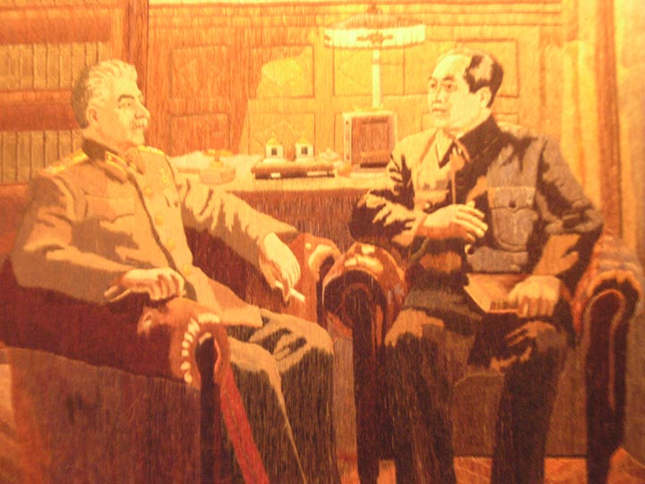 Does it get much more twisted kitsch than this? Stalin having a smoke and chilling with Mao. 